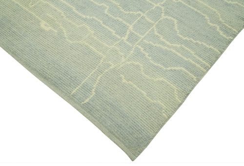 Morocco Mavi Geometrik Yün Pamuk El Dokuma Halısı 190x300 Agacan