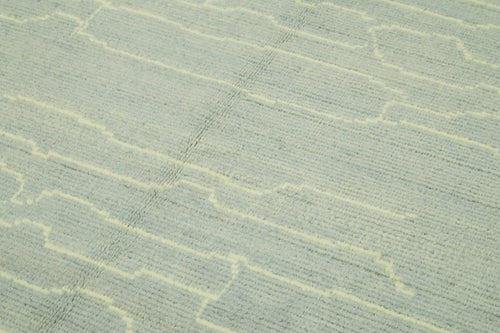 Morocco Mavi Geometrik Yün Pamuk El Dokuma Halısı 190x300 Agacan