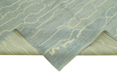 Morocco Mavi Geometrik Yün Pamuk El Dokuma Halısı 190x300 Agacan