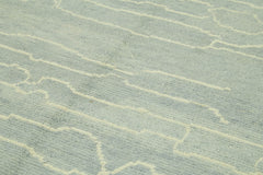 Morocco Mavi Geometrik Yün Pamuk El Dokuma Halısı 196x305 Agacan