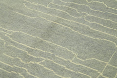 Morocco Mavi Geometrik Yün Pamuk El Dokuma Halısı 200x291 Agacan