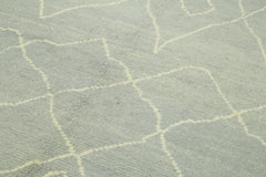 Morocco Mavi Geometrik Yün Pamuk El Dokuma Halısı 184x304 Agacan