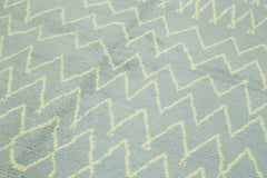 Morocco Mavi Geometrik Yün Pamuk El Dokuma Halısı 191x290 Agacan