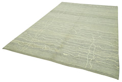 Morocco Gri Geometrik Yün Pamuk El Dokuma Halısı 205x304 Agacan