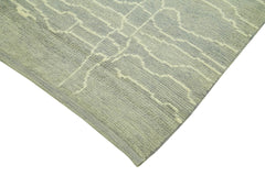 Morocco Gri Geometrik Yün Pamuk El Dokuma Halısı 205x304 Agacan