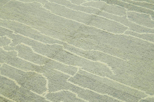 Morocco Gri Geometrik Yün Pamuk El Dokuma Halısı 205x304 Agacan