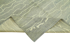 Morocco Gri Geometrik Yün Pamuk El Dokuma Halısı 205x304 Agacan