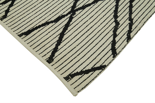 Morocco Bej Geometrik Yün Pamuk El Dokuma Halısı 275x372 Agacan