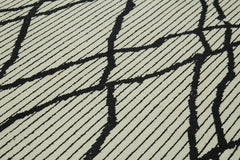 Morocco Bej Geometrik Yün Pamuk El Dokuma Halısı 275x372 Agacan