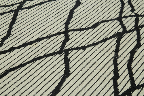 Morocco Bej Geometrik Yün Pamuk El Dokuma Halısı 275x372 Agacan