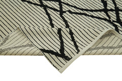 Morocco Bej Geometrik Yün Pamuk El Dokuma Halısı 275x372 Agacan