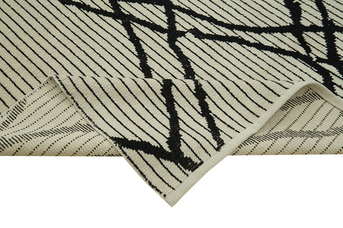 Morocco Bej Geometrik Yün Pamuk El Dokuma Halısı 275x372 Agacan