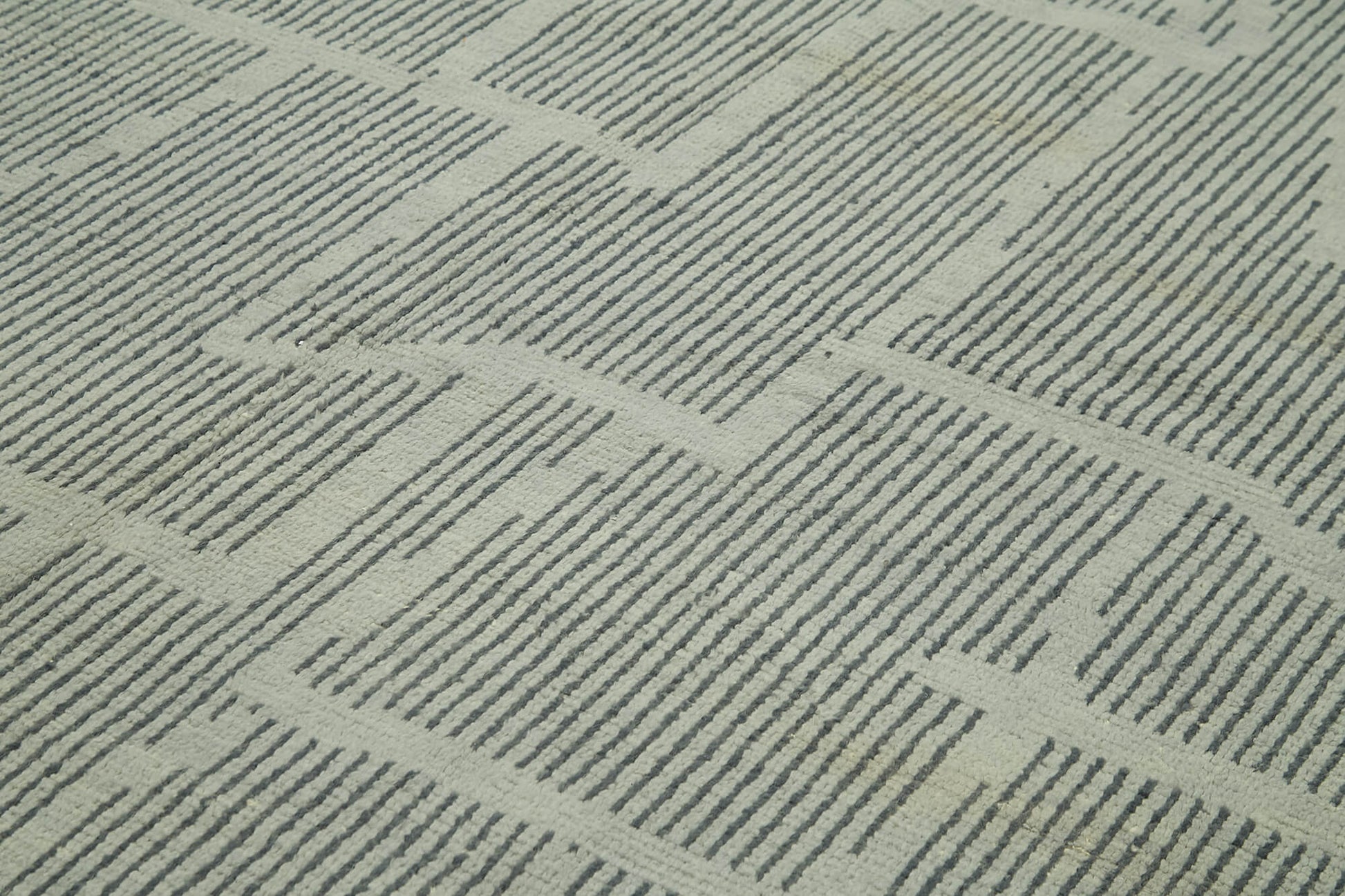 Morocco Gri Geometrik Yün Pamuk El Dokuma Halısı 302x430 Agacan