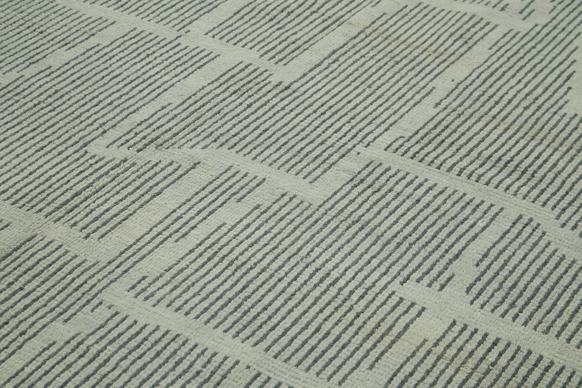 Morocco Gri Geometrik Yün Pamuk El Dokuma Halısı 302x430 Agacan