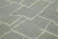 Morocco Gri Geometrik Yün Pamuk El Dokuma Halısı 302x430 Agacan