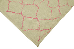 Morocco Bej Geometrik Yün Pamuk El Dokuma Halısı 174x233 Agacan