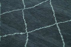 Morocco Mavi Geometrik Yün Pamuk El Dokuma Halısı 162x267 Agacan