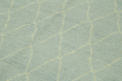 Morocco Mavi Geometrik Yün Pamuk El Dokuma Halısı 170x232 Agacan