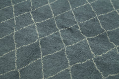 Morocco Gri Geometrik Yün Pamuk El Dokuma Halısı 163x280 Agacan