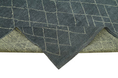 Morocco Gri Geometrik Yün Pamuk El Dokuma Halısı 163x280 Agacan