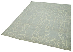 Morocco Gri Geometrik Yün Pamuk El Dokuma Halısı 156x220 Agacan