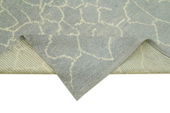 Morocco Gri Geometrik Yün Pamuk El Dokuma Halısı 156x220 Agacan