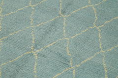 Morocco Mavi Geometrik Yün Pamuk El Dokuma Halısı 167x249 Agacan