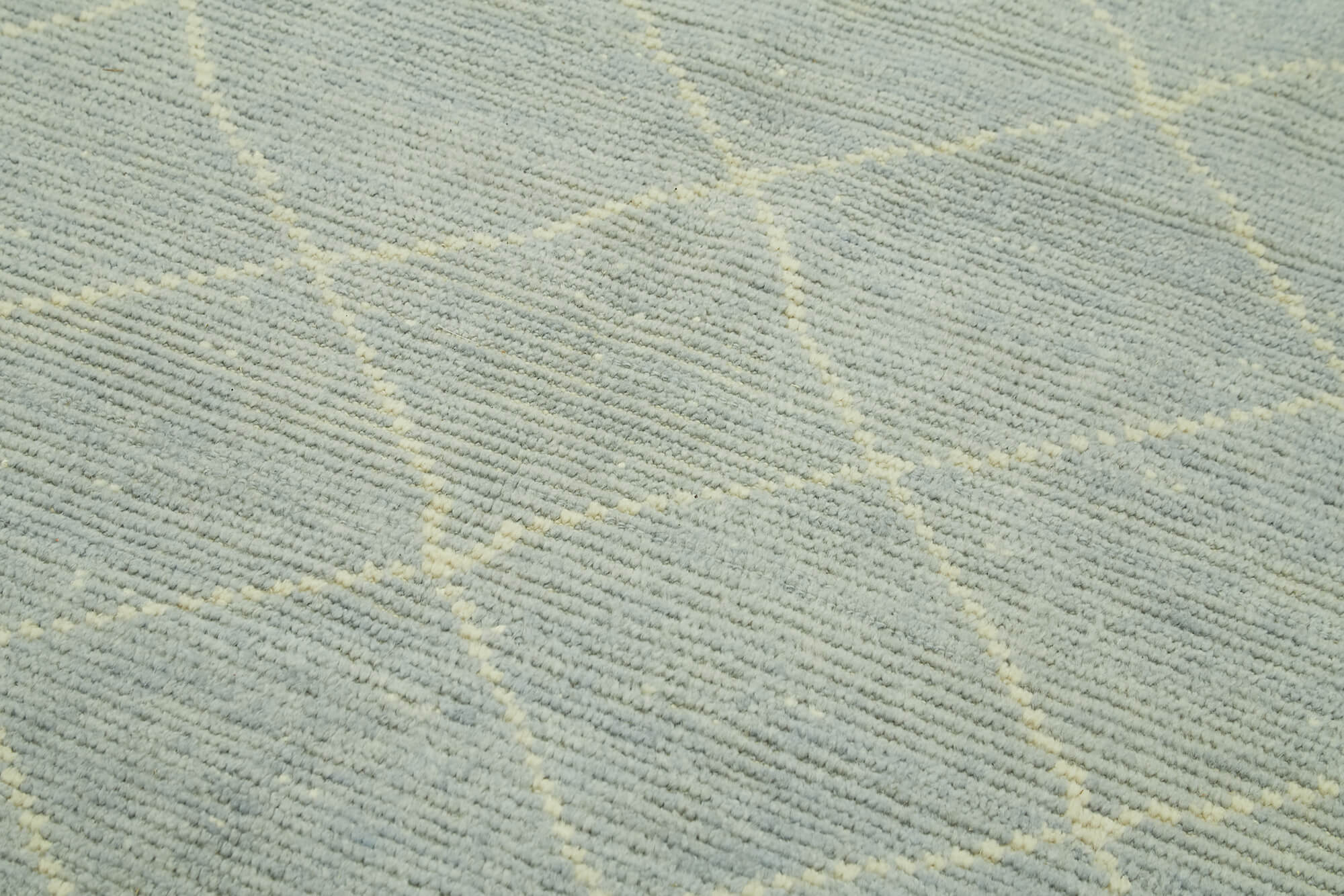 Morocco Gri Geometrik Yün Pamuk El Dokuma Halısı 155x236 Agacan