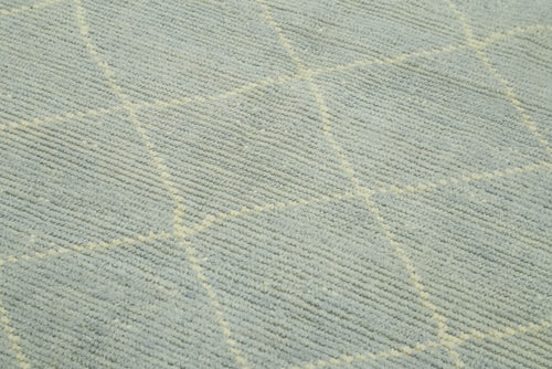 Morocco Gri Geometrik Yün Pamuk El Dokuma Halısı 155x236 Agacan