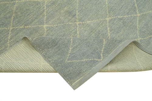 Morocco Gri Geometrik Yün Pamuk El Dokuma Halısı 155x236 Agacan