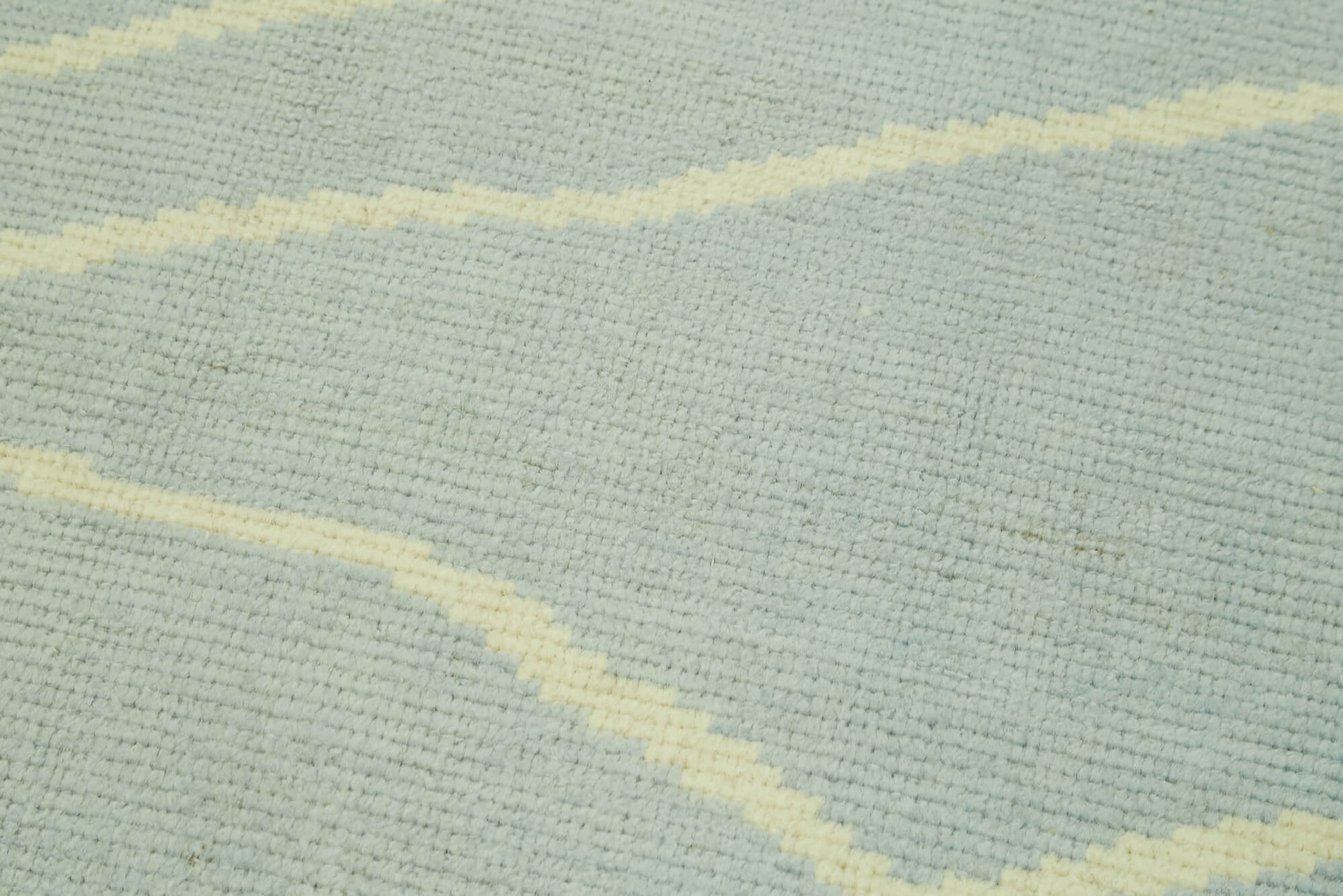 Morocco Mavi Geometrik Pamuk Yün El Dokuma Halısı 90x436 Agacan