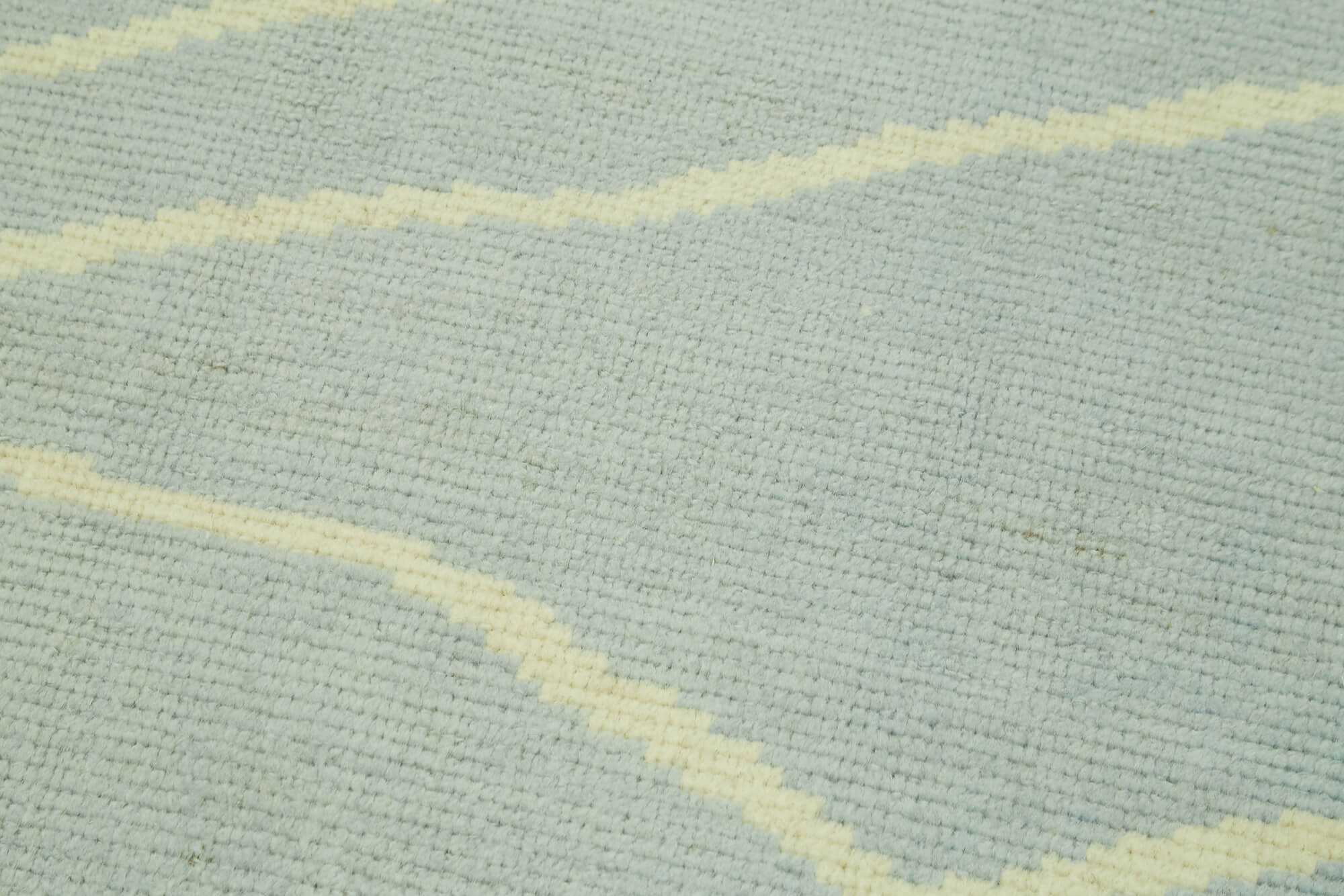 Morocco Mavi Geometrik Pamuk Yün El Dokuma Halısı 90x436 Agacan