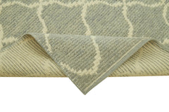 Morocco Gri Geometrik Pamuk Yün El Dokuma Halısı 86x380 Agacan