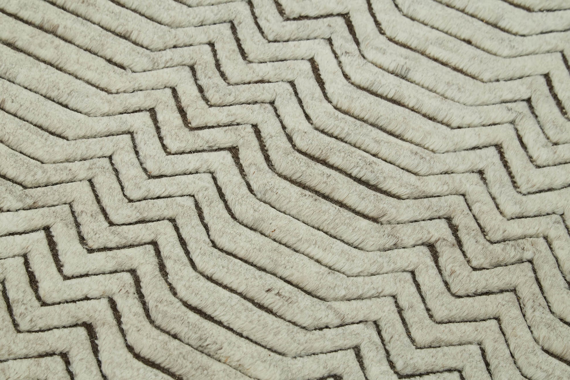 Morocco Bej Geometrik Pamuk Yün El Dokuma Halısı 91x152 Agacan