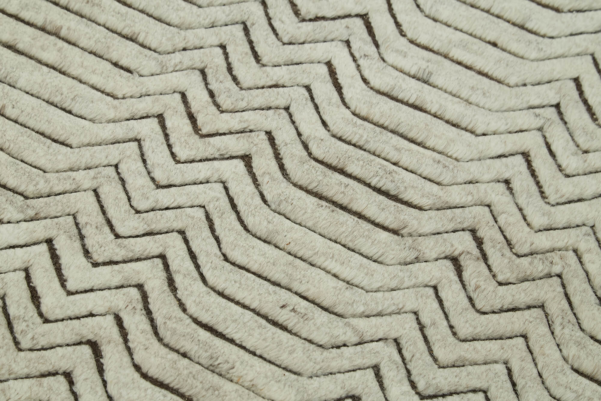 Morocco Bej Geometrik Pamuk Yün El Dokuma Halısı 91x152 Agacan