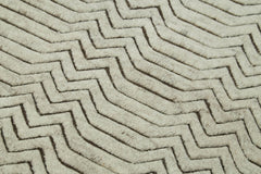 Morocco Bej Geometrik Pamuk Yün El Dokuma Halısı 91x152 Agacan