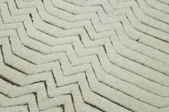 Morocco Bej Geometrik Pamuk Yün El Dokuma Halısı 91x147 Agacan