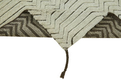 Morocco Bej Geometrik Pamuk Yün El Dokuma Halısı 91x147 Agacan