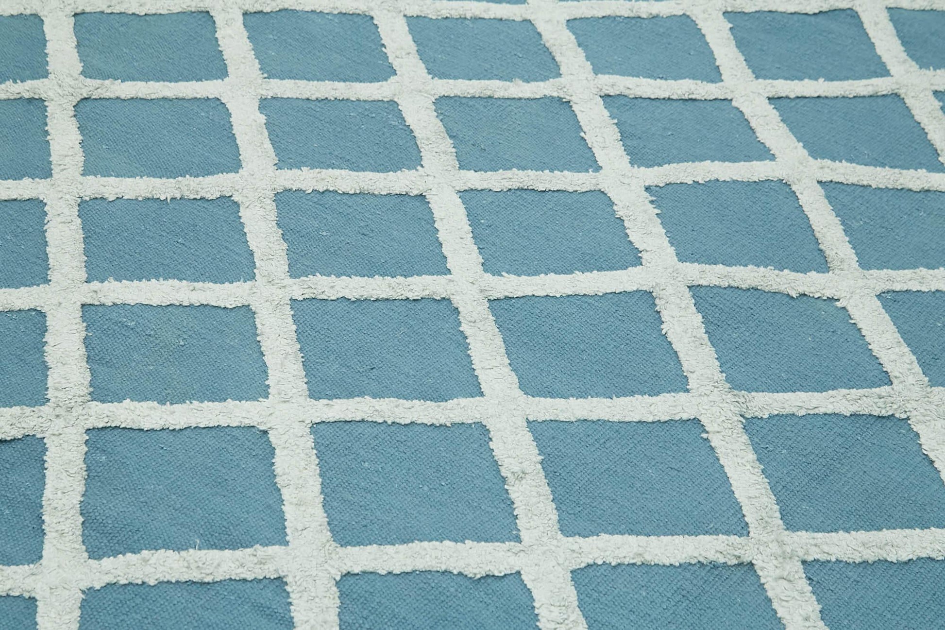 Nepal Geometric Mavi Geometrik Yün Pamuk El Dokuma Halısı 274x366 Agacan