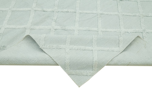 Nepal Geometric Mavi Geometrik Yün Pamuk El Dokuma Halısı 274x366 Agacan