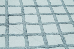 Nepal Geometric Mavi Geometrik Yün Pamuk El Dokuma Halısı 274x366 Agacan