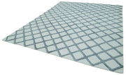 Nepal Geometric Mavi Geometrik Yün Pamuk El Dokuma Halısı 274x366 Agacan