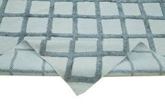 Nepal Geometric Mavi Geometrik Yün Pamuk El Dokuma Halısı 274x366 Agacan