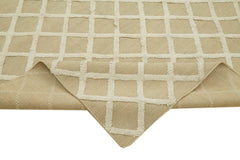 Nepal Geometric Bej Geometrik Yün Pamuk El Dokuma Halısı 274x366 Agacan