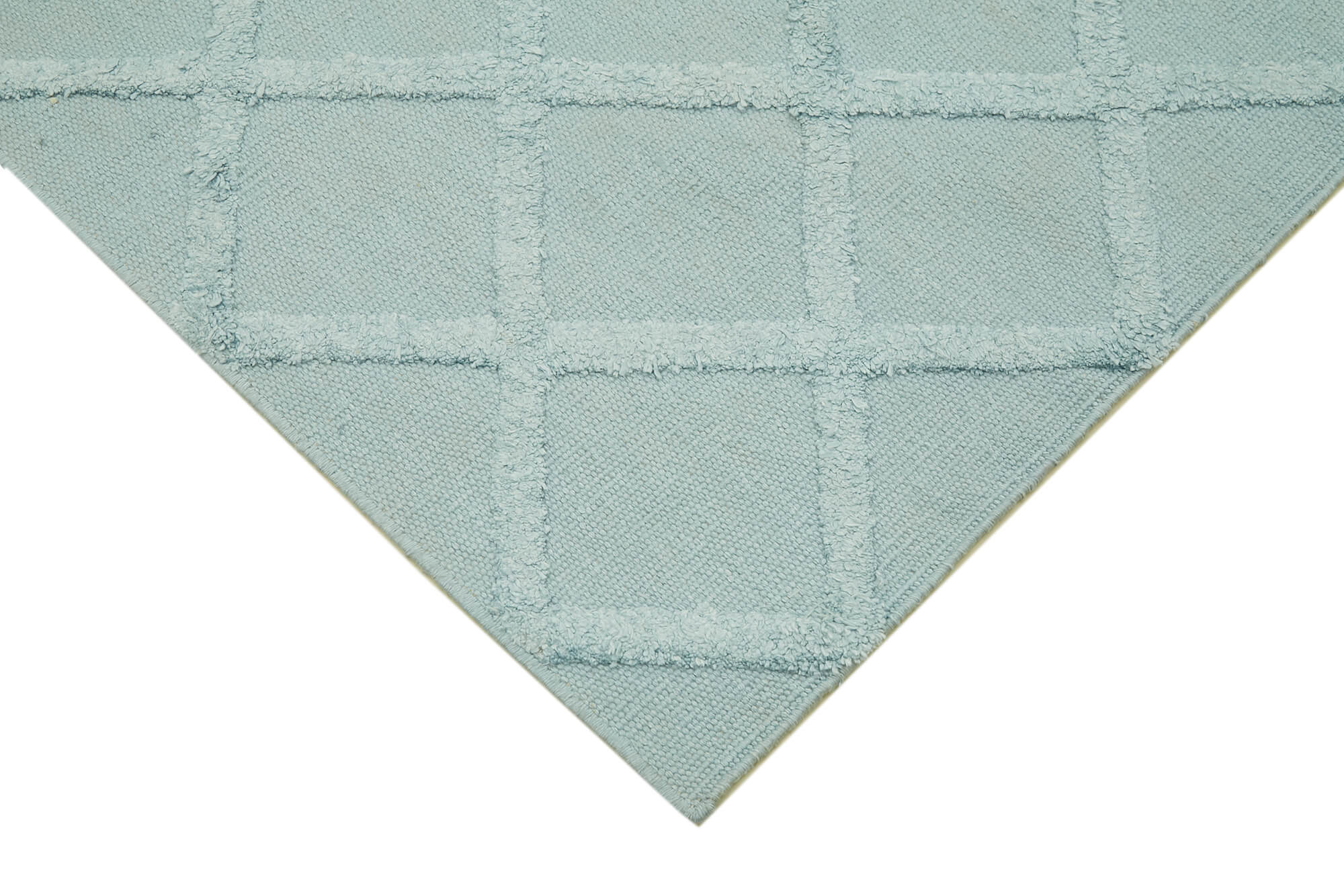 Nepal Geometric Mavi Geometrik Yün Pamuk El Dokuma Halısı 262x305 Agacan