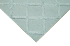 Nepal Geometric Mavi Geometrik Yün Pamuk El Dokuma Halısı 262x305 Agacan