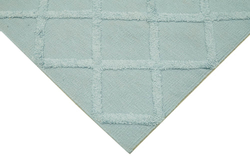 Nepal Geometric Mavi Geometrik Yün Pamuk El Dokuma Halısı 262x305 Agacan