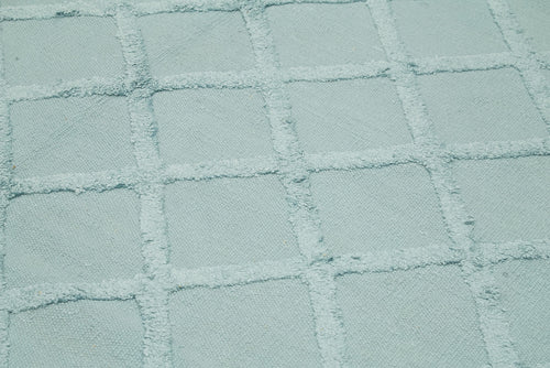 Nepal Geometric Mavi Geometrik Yün Pamuk El Dokuma Halısı 262x305 Agacan