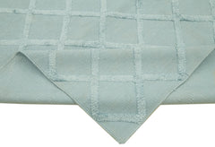 Nepal Geometric Mavi Geometrik Yün Pamuk El Dokuma Halısı 262x305 Agacan