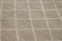 Nepal Geometric Kahverengi Geometrik Yün Pamuk El Dokuma Halısı 244x305 Agacan